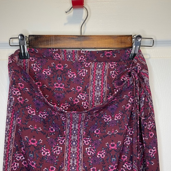 Blue Rain Floral Wrap Skirt - Picture 2 of 9